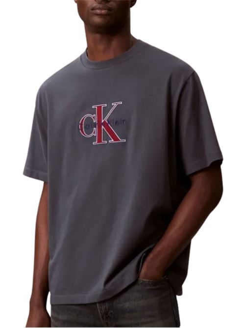 T-shirt con logo centrale Calvin Klein Jeans | LV04RE815GWD7